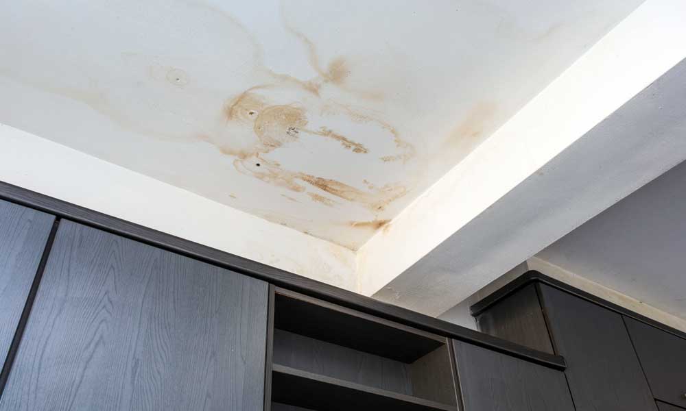 water damage on the ceiling