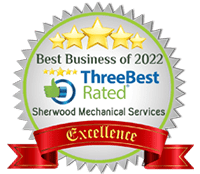 Sherwood Mechanical's 'The Best Business of 2022' award from ThreeBest Rated